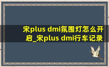 宋plus dmi氛围灯怎么开启_宋plus dmi行车记录仪怎么调出来